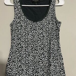Banana Republic Tank Top Women XS Black White  Luxe Touch Geometric